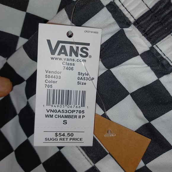 HTF Vans Black/White Checkered Checkerboard Joggers Women's Small - Picture 13 of 14